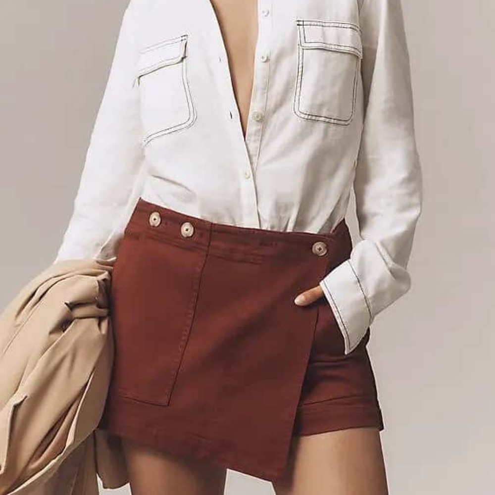 ANTHROPOLOGIE X PILCRO Knit High Rise Utility Skort, Size 28